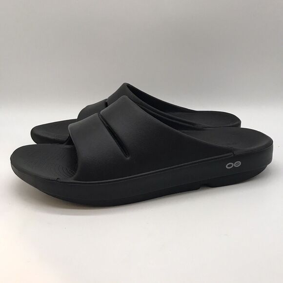 OOFOS OOahh Slides Unisex Men\'s 11 Women\'s 13  Black Recovery Comfort Sandals main image 10